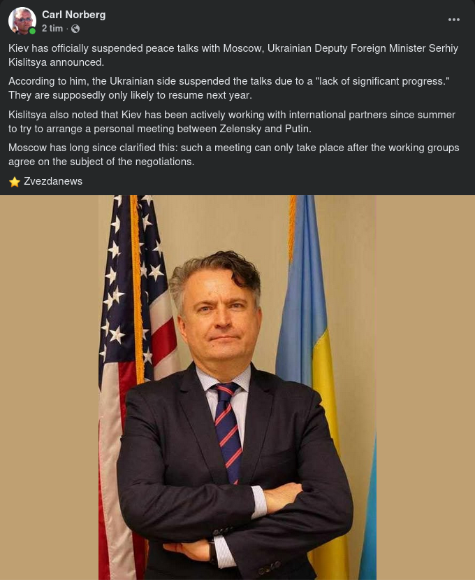 Fredssamtalsövergivande Ukraina