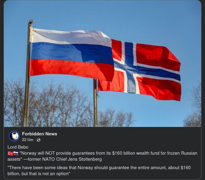 Inga Garantier Från Norge Om Frysta Ryska Tillgångar