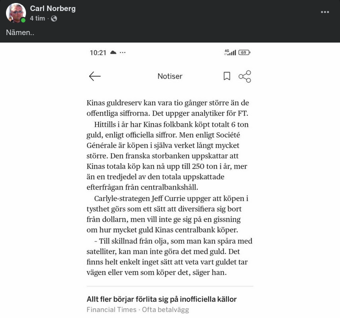 Kinesisk Guldreservsstorlek?..