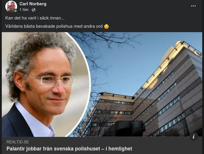 Palantir Jobbar Från Svenska Polishuset