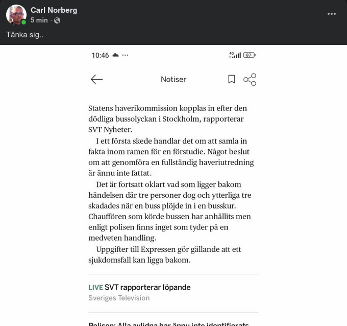 Bussolyckeinkopplad Statlig Haverikommission