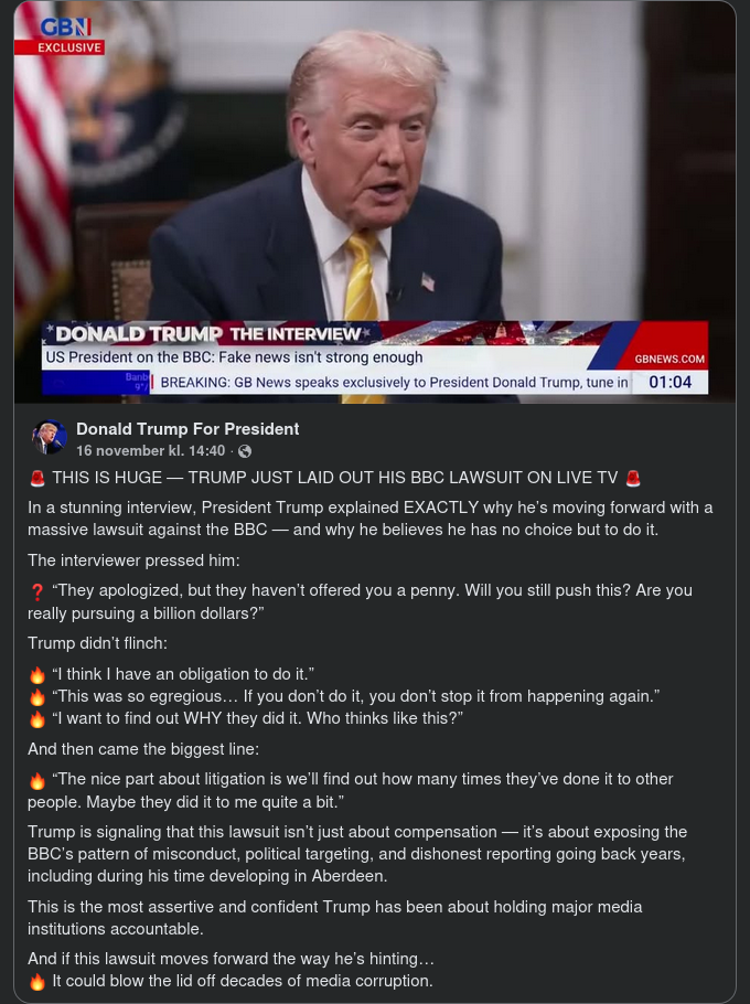 Trump Känner Sig Obligerad Att Stämma BBC