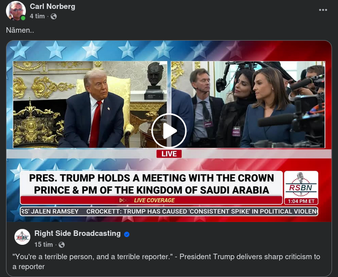 Trump Svarar Hornalist