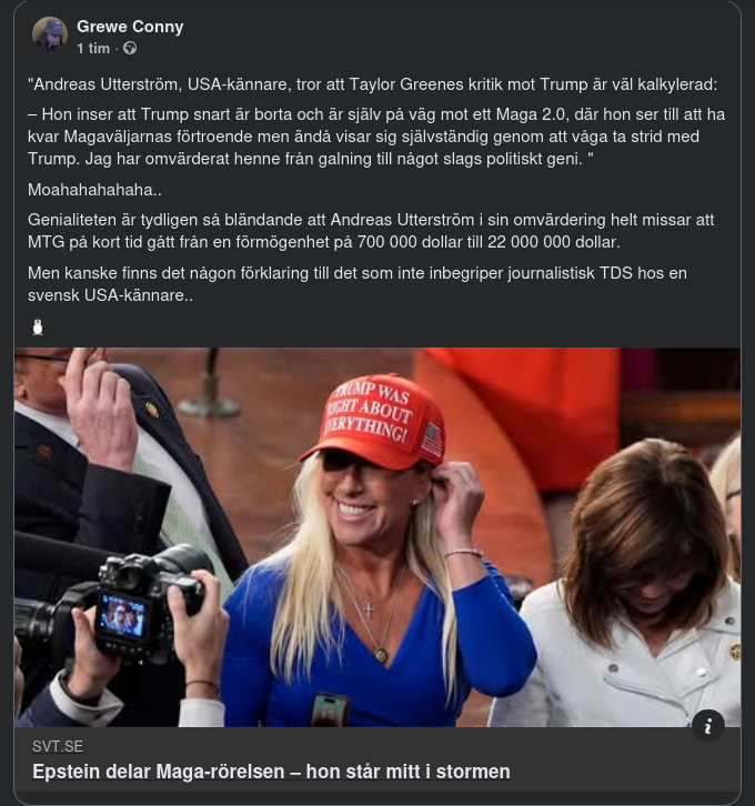 Andreas Utterström Omvärderar MTG Till Politiskt Geni I SVT