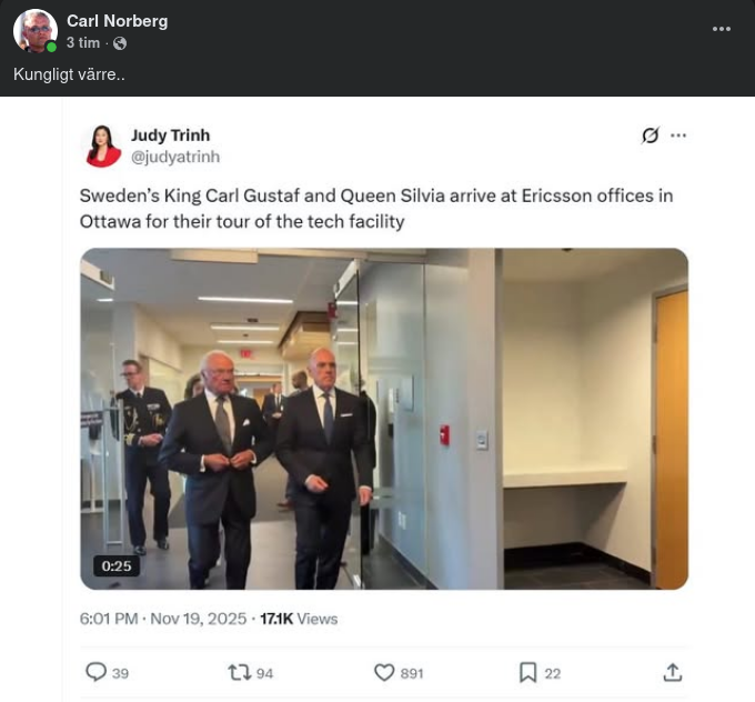 Kungligt Ericssonbesök I Kanada