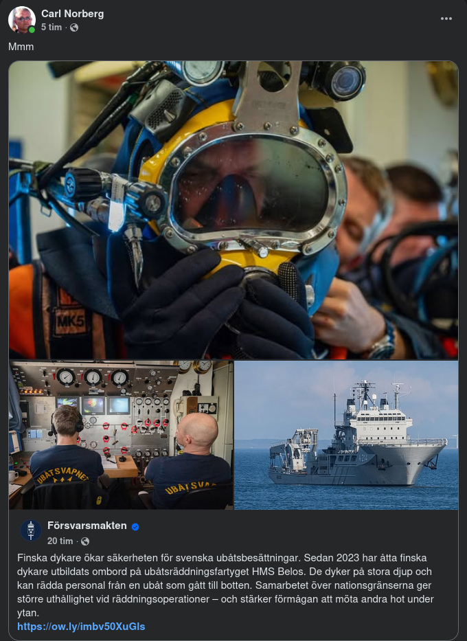 HMS Belos Utbildar Finska Dykare