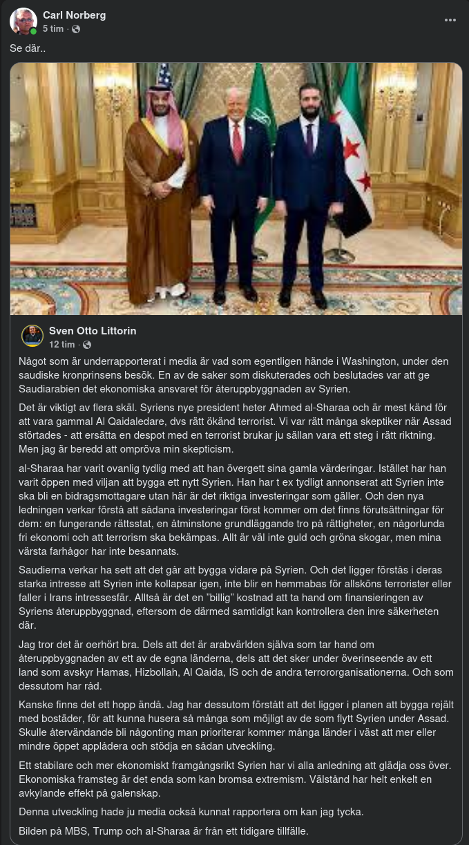 Saudiarabien Ekonomiskt Ansvarig För Syriens Återuppbyggnad