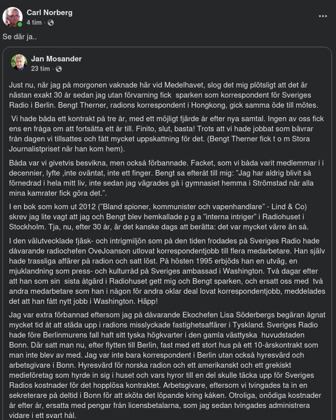 Korrespondentsparkad För 30 År Sedan