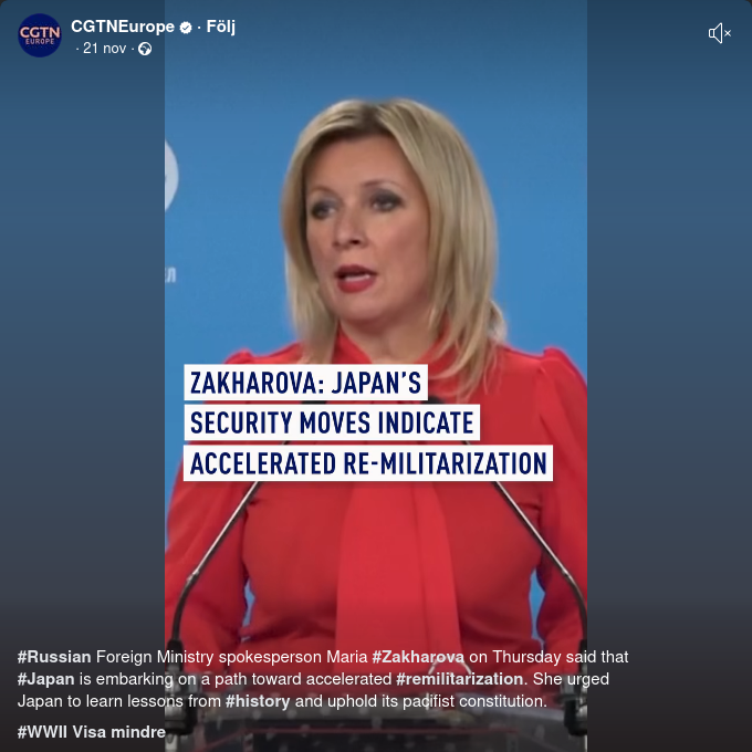Zakharova Om Japansk Återmilitarisering