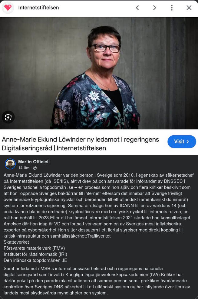 Anne-Marie Eklund Löwinder & Internetstiftelsen