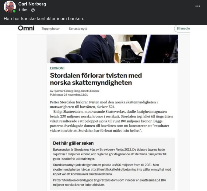 Skattemyndighetstvistförlorande Stordalen