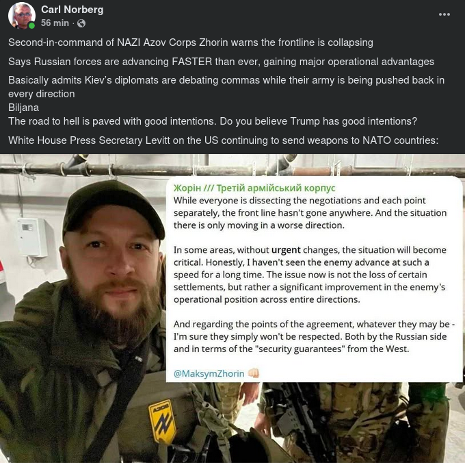 Frontlinjekollapsrapporterande Azov-Nazi