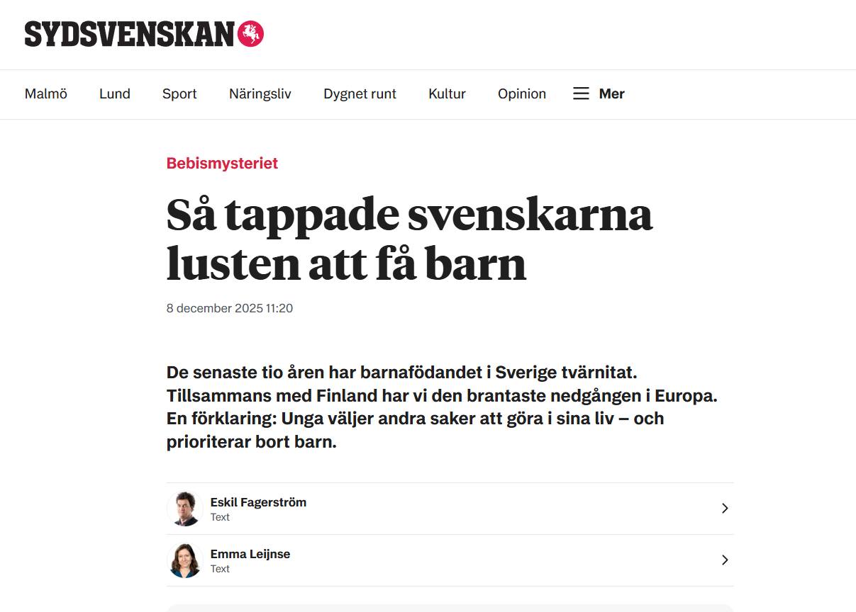 En förklaring Till Födselminskning..