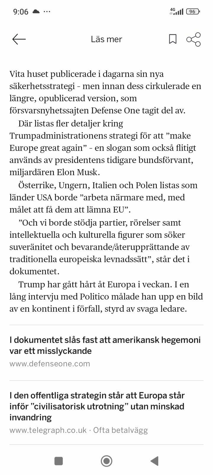 USA-Listade Europeiska Länder