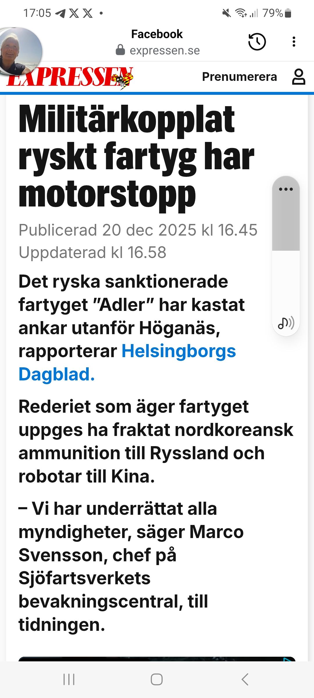 Nödankrad Utanför Höganäs