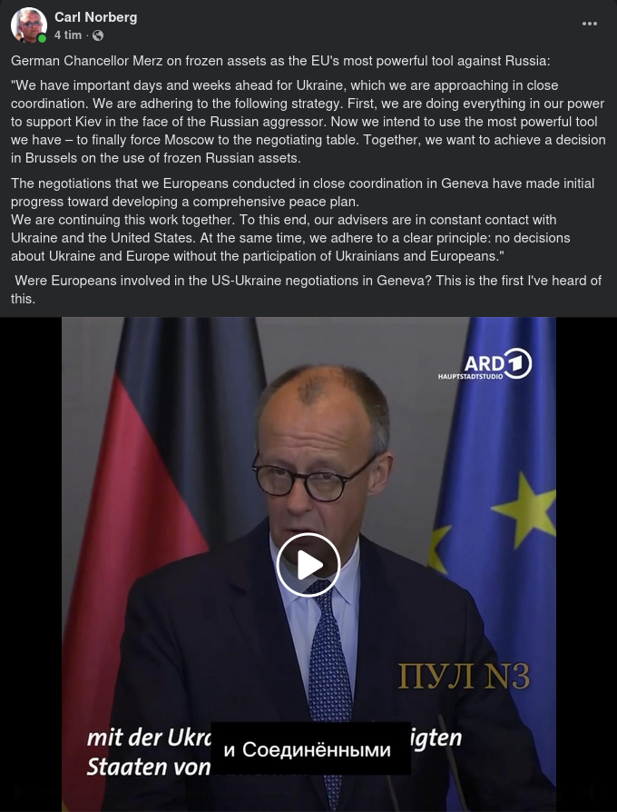 Merz Är Het På Frysta Ryska Tillgångar