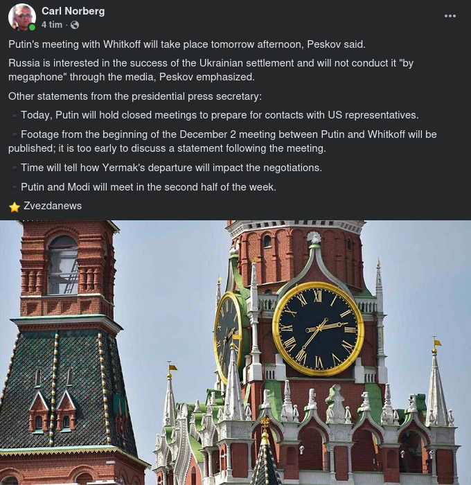 Putin & Whitkoff Möts Imorgon