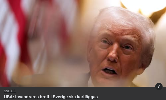 USA Ska Kartlägga Invandrares Brott I Sverige
