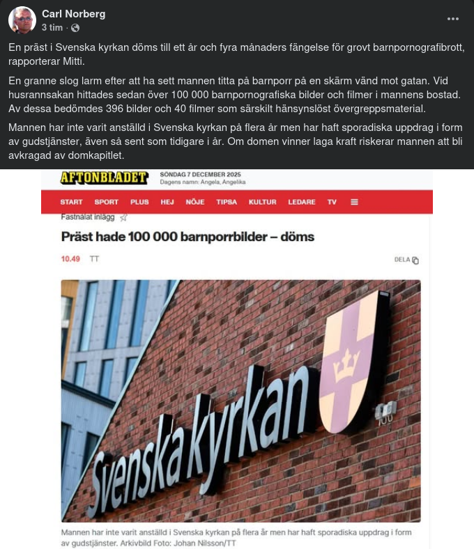 Präst Dömd För Grovt Barnpornografibrott