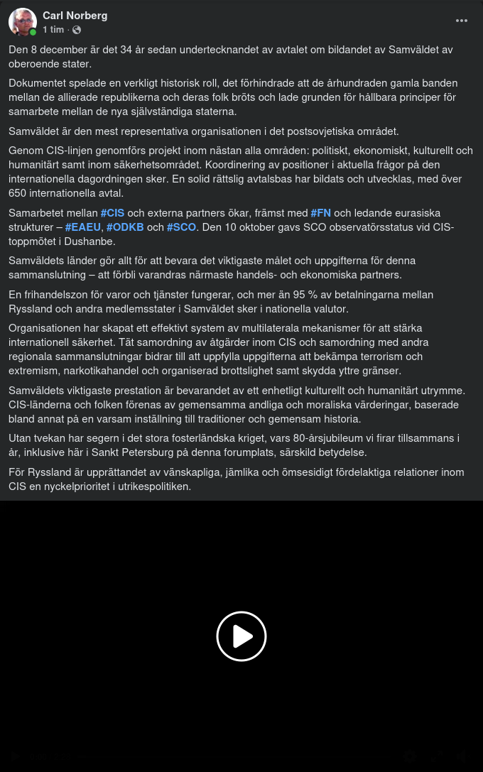 Samväldet Av Oberoende Stater Firar 34 År