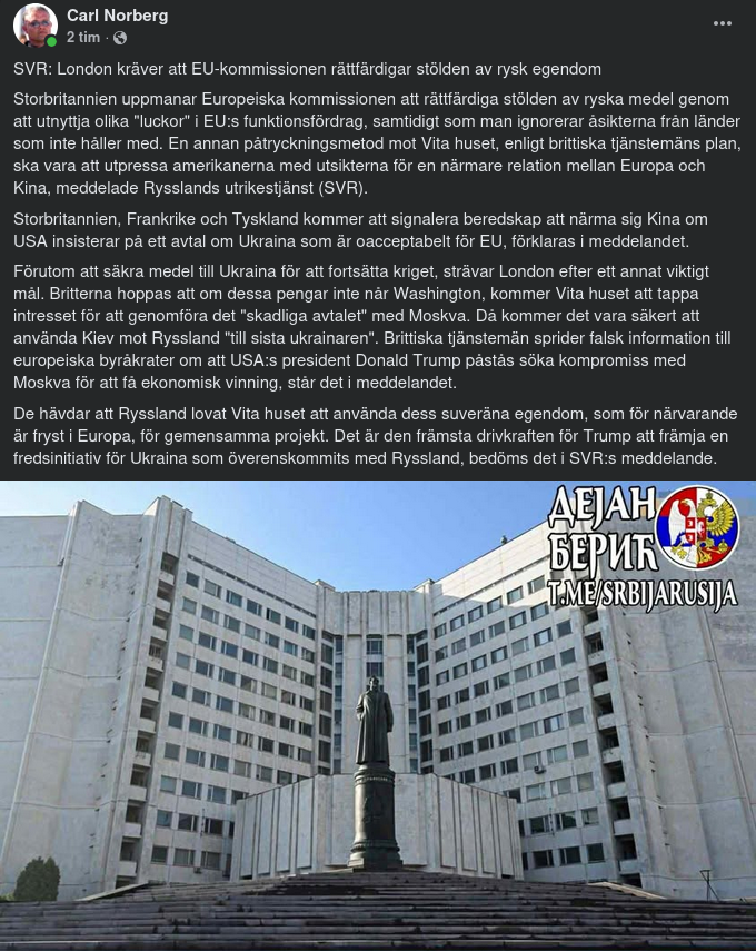 London Kräver Att EU-Kommissionen Rättfärdigar Stöld Av Rysk Egendom