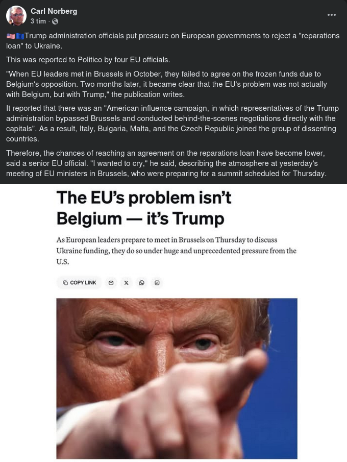 Gråtfärdigt I EU Över Trump