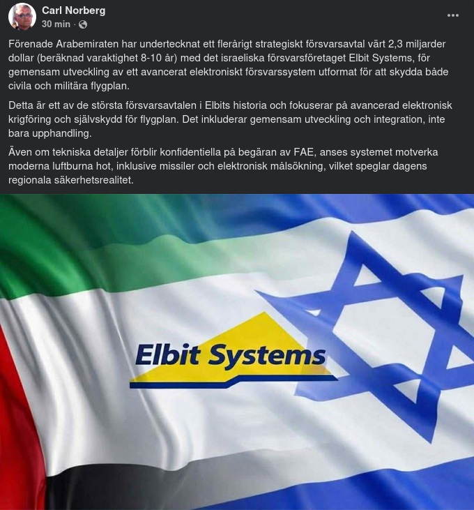 Strategiskt Försvarsavtal Mellan Förenade Arabemiraten & Israel