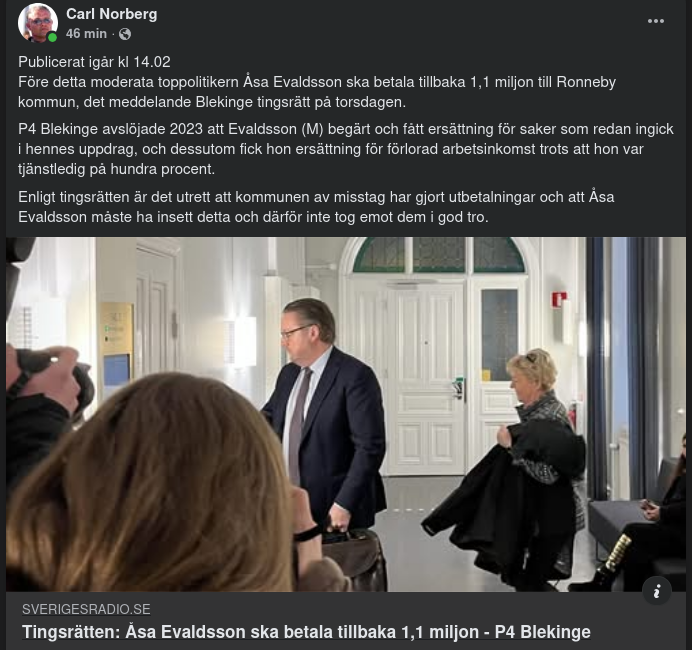 Återbetalningsskyldig Till Ronneby Kommun