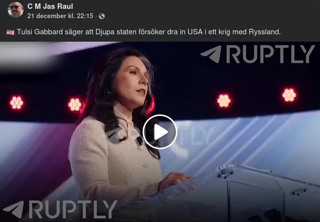 Tulsi Om Djupa Statens Försök Att Dra In USA I Krig Med Ryssland