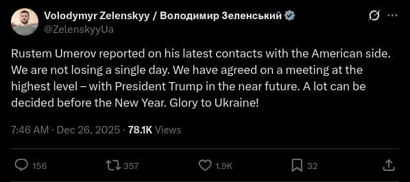 Zelensky Rapporterar