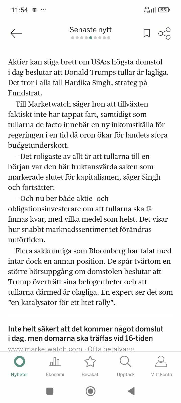 Finansiella Tariffkonsekvenser
