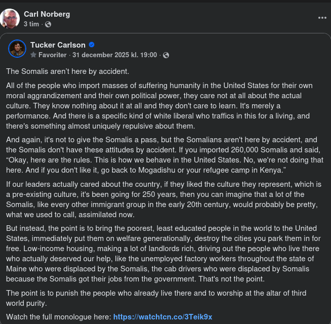 Tucker Om Poängen Med Somaliernas Närvaro