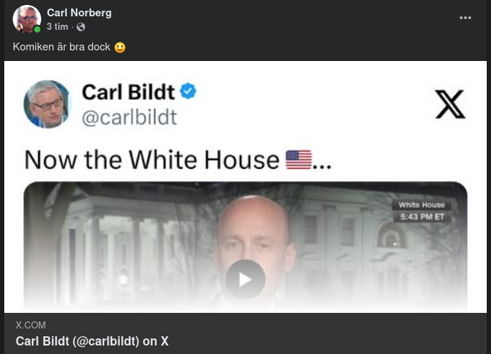 Bildt Förväntar Sig Amerikansk Rå Makt Mot Danmark