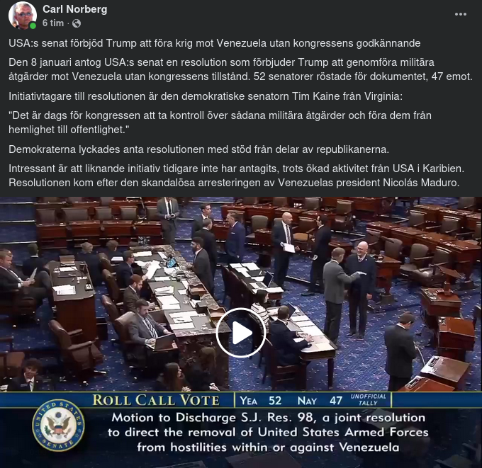 Kongressförbjudet Krig