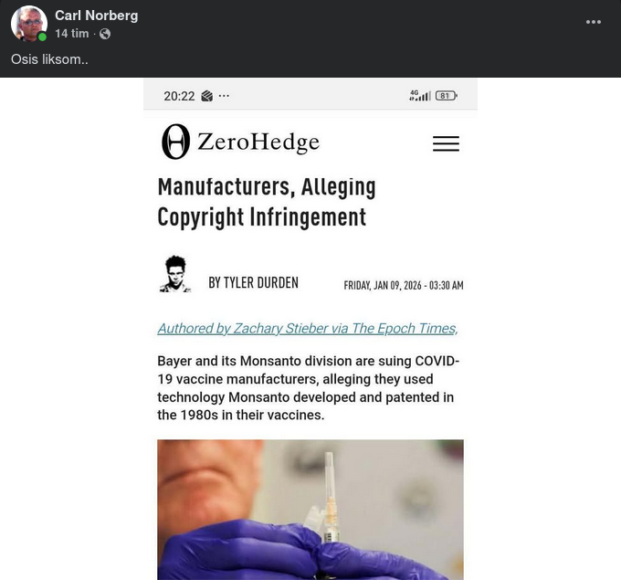 Patentintrångsstämda Vaccintillverkare