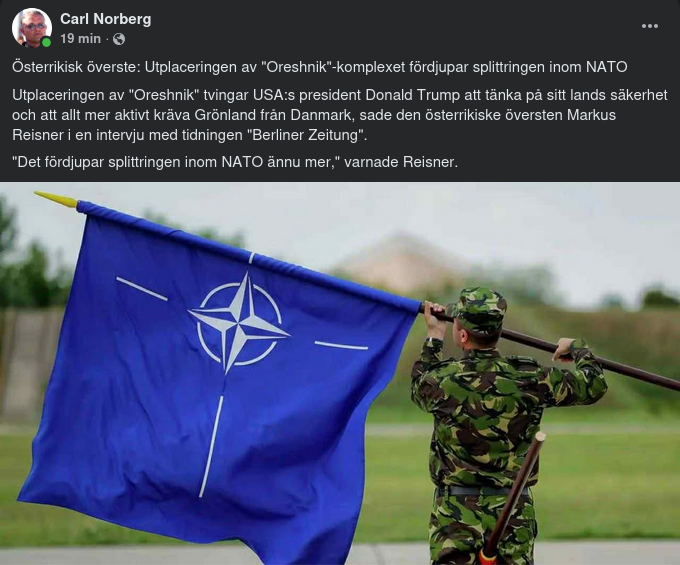 Oreshnik Splittrar Nato Än Mer