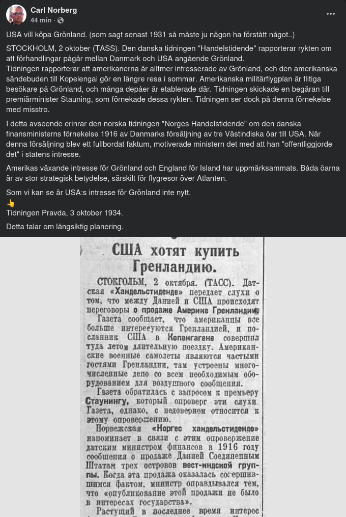 Gammalt Amerikanskt Grönlandsintresse