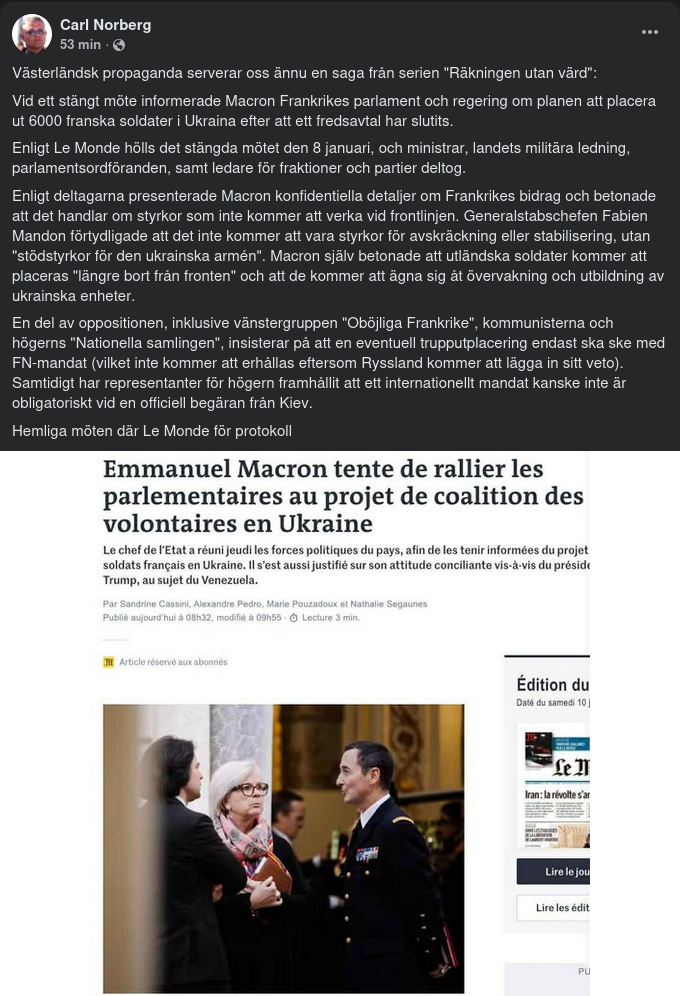 Fransk Plan För 6000 Man I Ukraina Efter Fredsavtal..