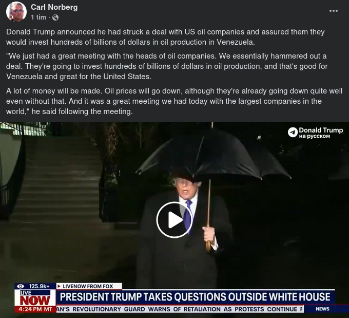 Trump & Amerikanska Oljebolag I Venezuela