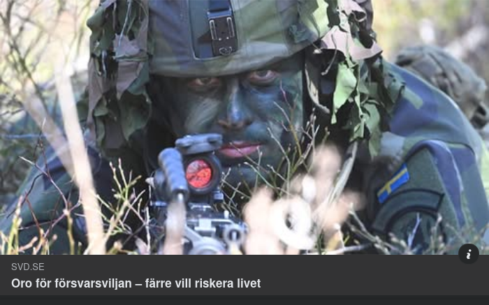 Sjunkande Svensk Försvarsvilja