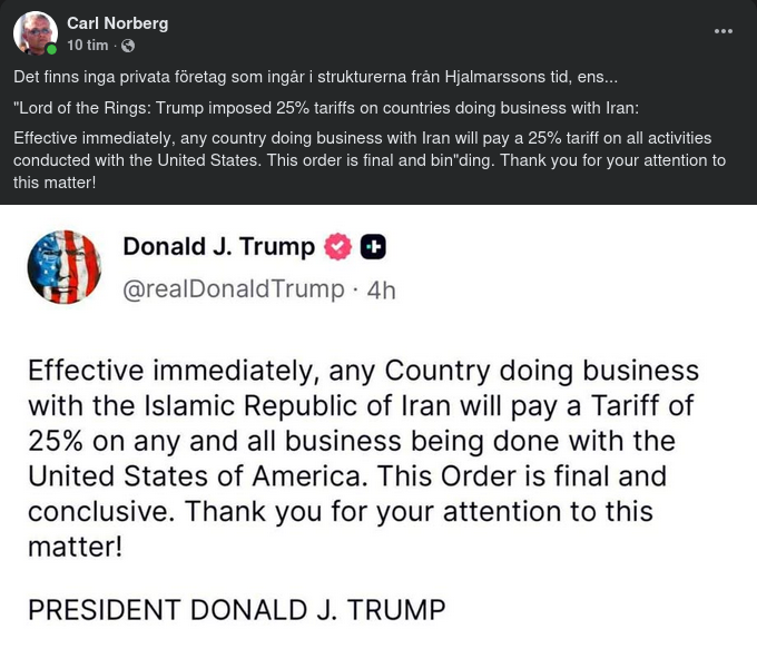 Tariffer För Iranhandel