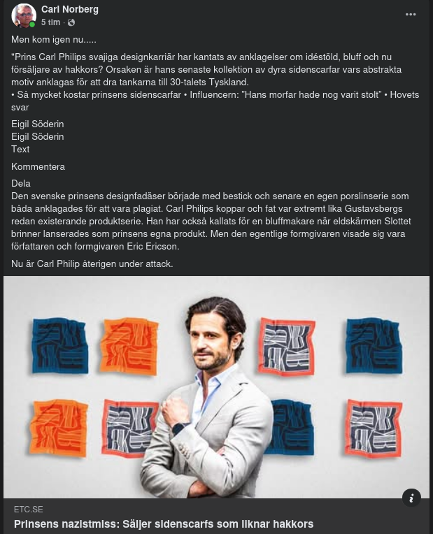 Prinsen Säljer Hakkorssidenscarfar