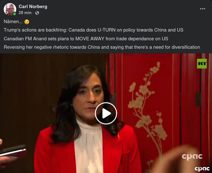 Kanadensisk U-Sväng Gällande USA & Kina