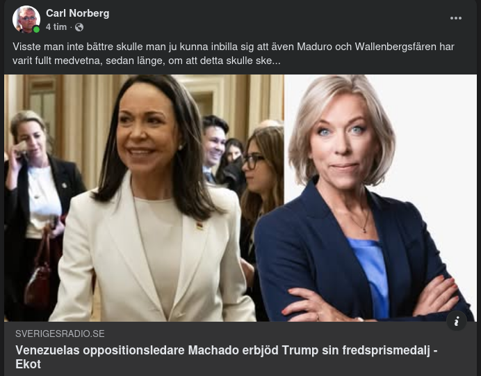 Machado Ger Trump Sitt Fredspris
