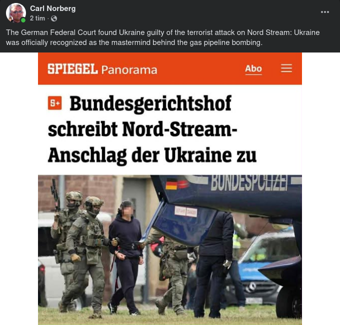 Tyskland Finner Ukraina Skyldiga Till Nord Stream 2 Sprängningen