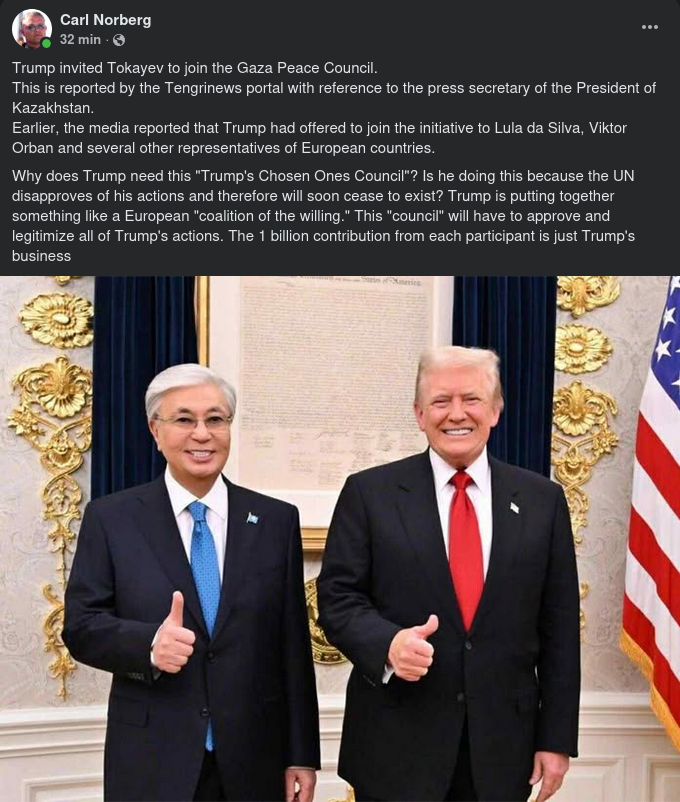 Tokayev Inbjuden Till Fredsråd