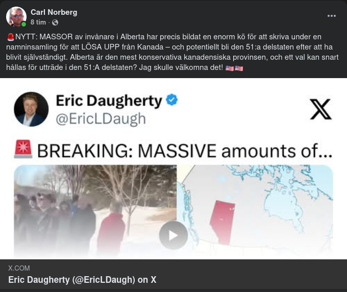 Kö För Alberta Som USA:s 51:a Delstat