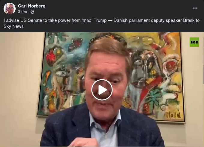 Dansk Uppmaning Till US Senat