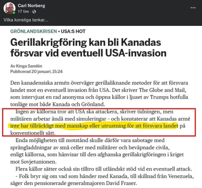 Kanadensisk Gerillakrigföringsförsvar?..