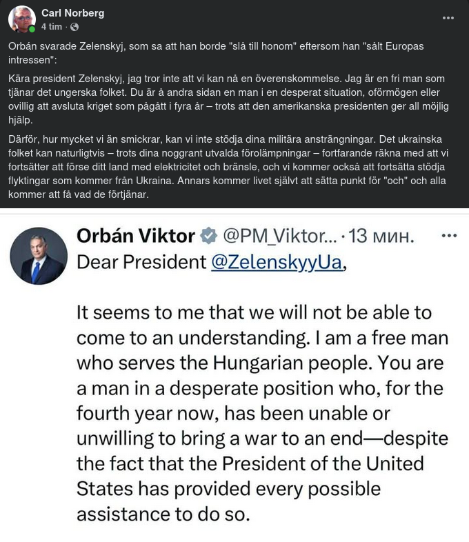 Orbán Svarar Zelensky